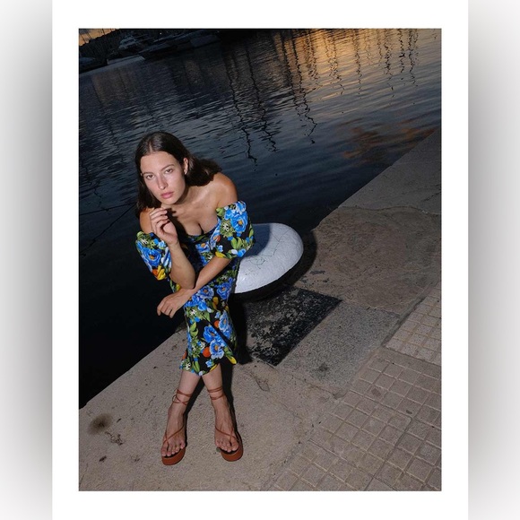 BORGO DE NOR
TATI MIDI DRESS IN PEONIA BLACK
 Uk 10 US 6 - Picture 7 of 8